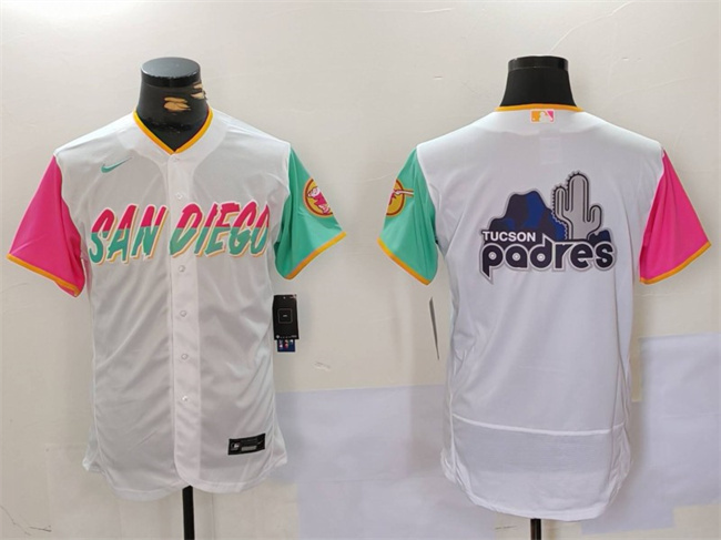 Men's San Diego Padres Team Big Logo White City Connect Flex Base Stitched Baseball Jersey Men's San Diego Padres Team Big Logo White City Connect Flex Base Stitched Baseball Jersey